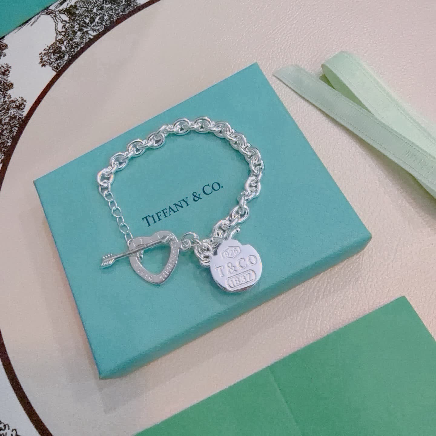 Tiffany & Co. Silver Ladybug Charm Bracelet